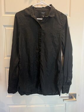 BAIRD McNUTT IRISH LINEN for J.CREW Wren Slim Shirt Size 4T in Black